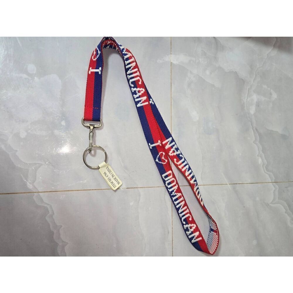 20" Lanyard Red, Blue, White "I ❤️ Dominican"